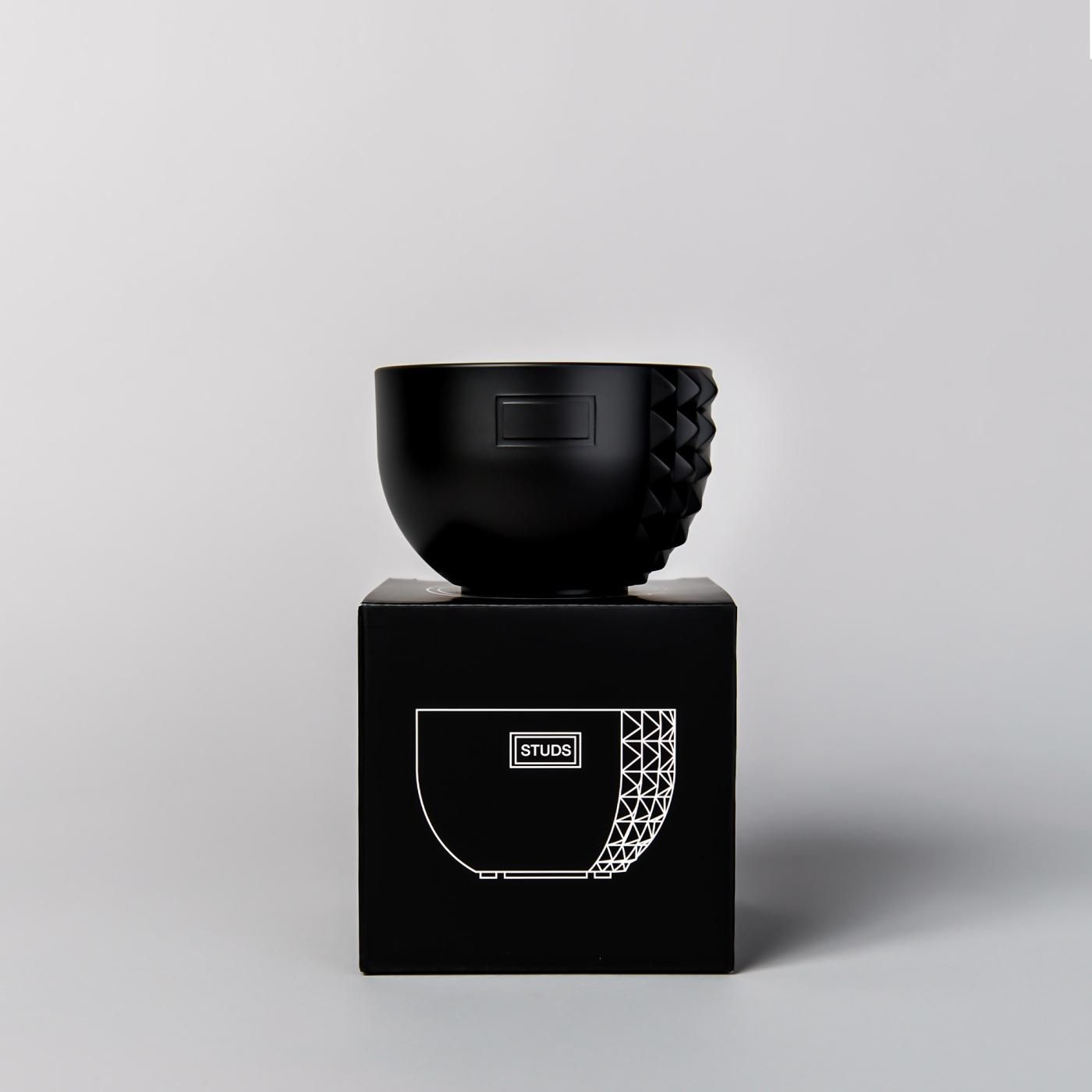 BOTANIZE PLA POT BOWL VERTICAL STUDS  “Black”  φ11.5cm