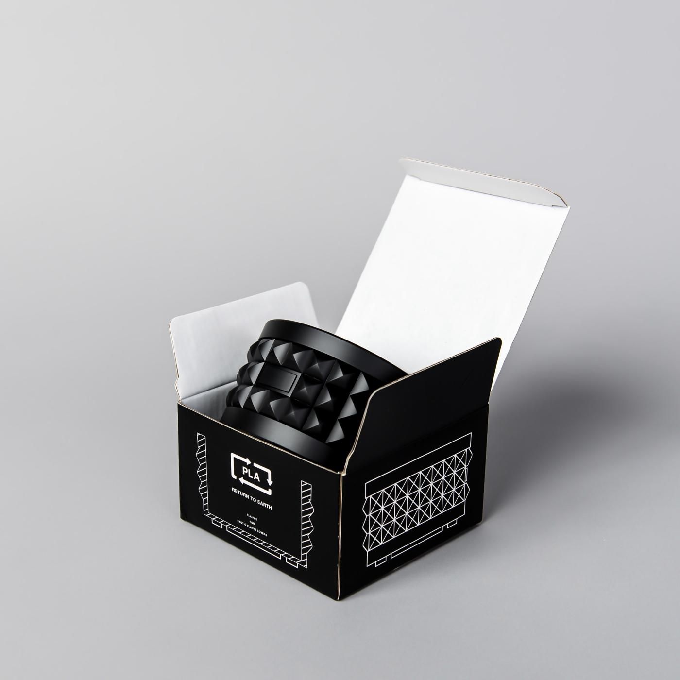 BOTANIZE PLA POT LOW STUDS “Black” φ10cm